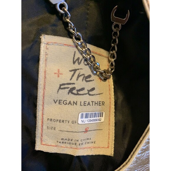 We The Free Free People Fast Lane Metallic Gold Vegan Leather Moto Jacket Small - Picture 11 of 16